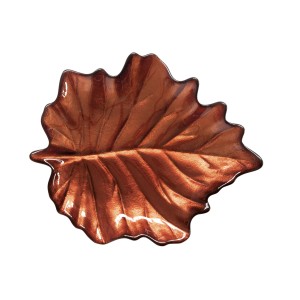 Easy Life/Nuova R2S, szklana patera 28x23 cm - JESIENNE LIŚCIE